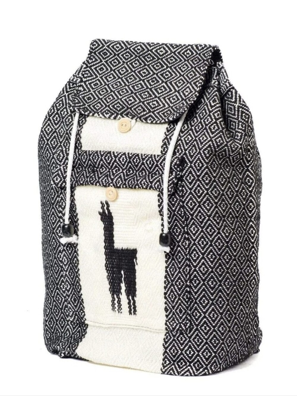 Peruvian Wool Knit Backpack With Llama Unisex Artisanal